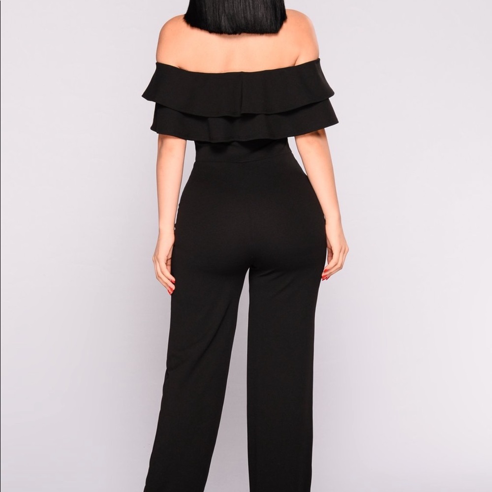 BLACK RUFFLE JUMPSUIT - Picture 3 of 4